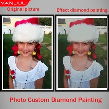Photo Custom Diamond Embroidery Round Crystal Diamond Cross Stitch Families Custom Diamond Painting Embroidery
