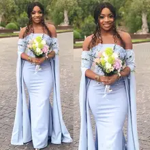 Elegant Plus Size Formal Evening Dresses Mermaid Long Sleeves Lace T Cheap Off the ShoulderPageant Bridesmaid Party Prom Dresses