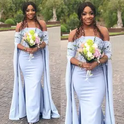 Elegant Plus Size Formal Evening Dresses Mermaid Long Sleeves Lace T Cheap Off the ShoulderPageant Bridesmaid Party Prom Dresses
