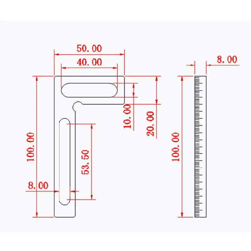 OOTDTY плотник l-квадрат мини зажимные квадраты алюминий 100 мм высокоточные измерительные инструменты A5YD