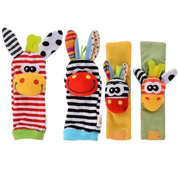 

4 x Newest Wrist Rattles Hands Foots finders Baby Infant Soft Toy Developmental by lanlan
