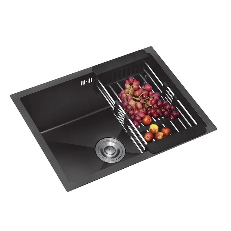 black kitchen sink above counter or udermount sinks vegetable washing basin stainless steel single bowl black sink kitchen