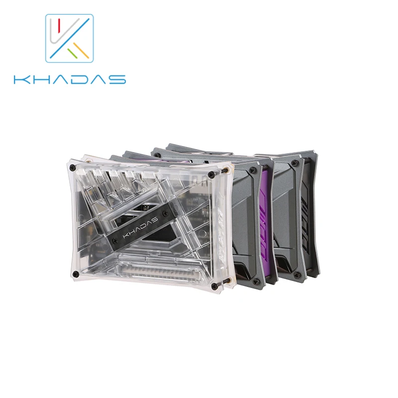 Чехол Khadas DIY фиолетового/Красного/прозрачного цвета на выбор|Аксессуары для