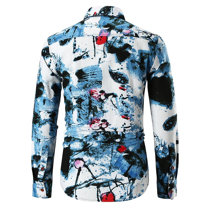 Модная мужская рубашка, Повседневная, с принтом, Camisa Social Masculina, тонкая, домашняя, Рубашки, Топы, Chemise Homme, Классические Гавайские рубашки для мужчин