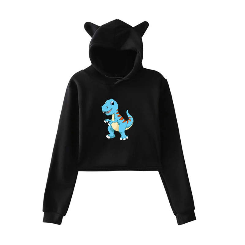 Kawaii Hoodie 14 Женские толстовки в стиле Харадзюку с ушками, уличная одежда с динозаврами, свитшоты, осенняя Повседневная Толстовка с капюшоном, пуловеры, топы для девочек, модная одежда - Цвет: Kawaii Hoodie 14