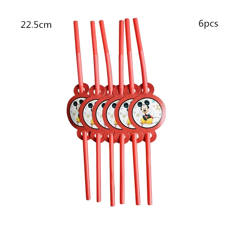 

Mickey Mouse Theme Tableware Baby Children Birthday Party Supplies Decorations Boy straws plates cups Disposable Tableware Party