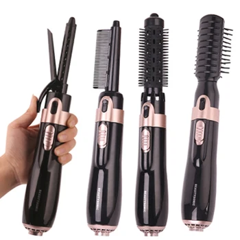 

4in1 Hot Air Comb Negative Ion Wet And Dry Dual-us Electric Hair Dryer Comb Hair Straightener Curling Iron Air Brush Curler