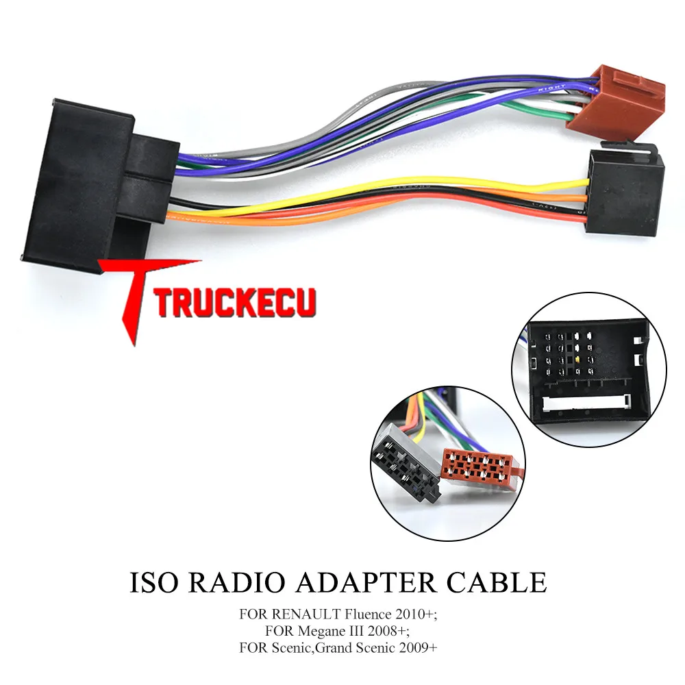 12-027 ISO радио адаптер кабель для RENAULT Fluence 2010+; Megane III 2008+; Scenic, Grand Scenic 2009
