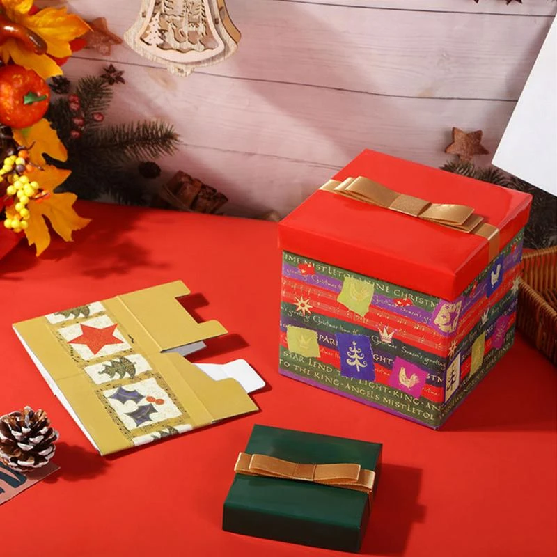 Caja de regalo de Navidad para el hogar, cajas de dulces de Nochebuena,  Cartón plegable de manzana, suministros de fiesta, decoraciones navideñas  de Año Nuevo, 2022|Medias y cajas de regalo| - AliExpress