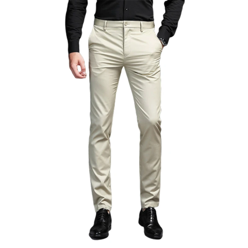 

Mens Suit Pants High Quality Men Dress Pants Straight Business Suits Formal Office Work Classic Black BlueTrouser Iron-free