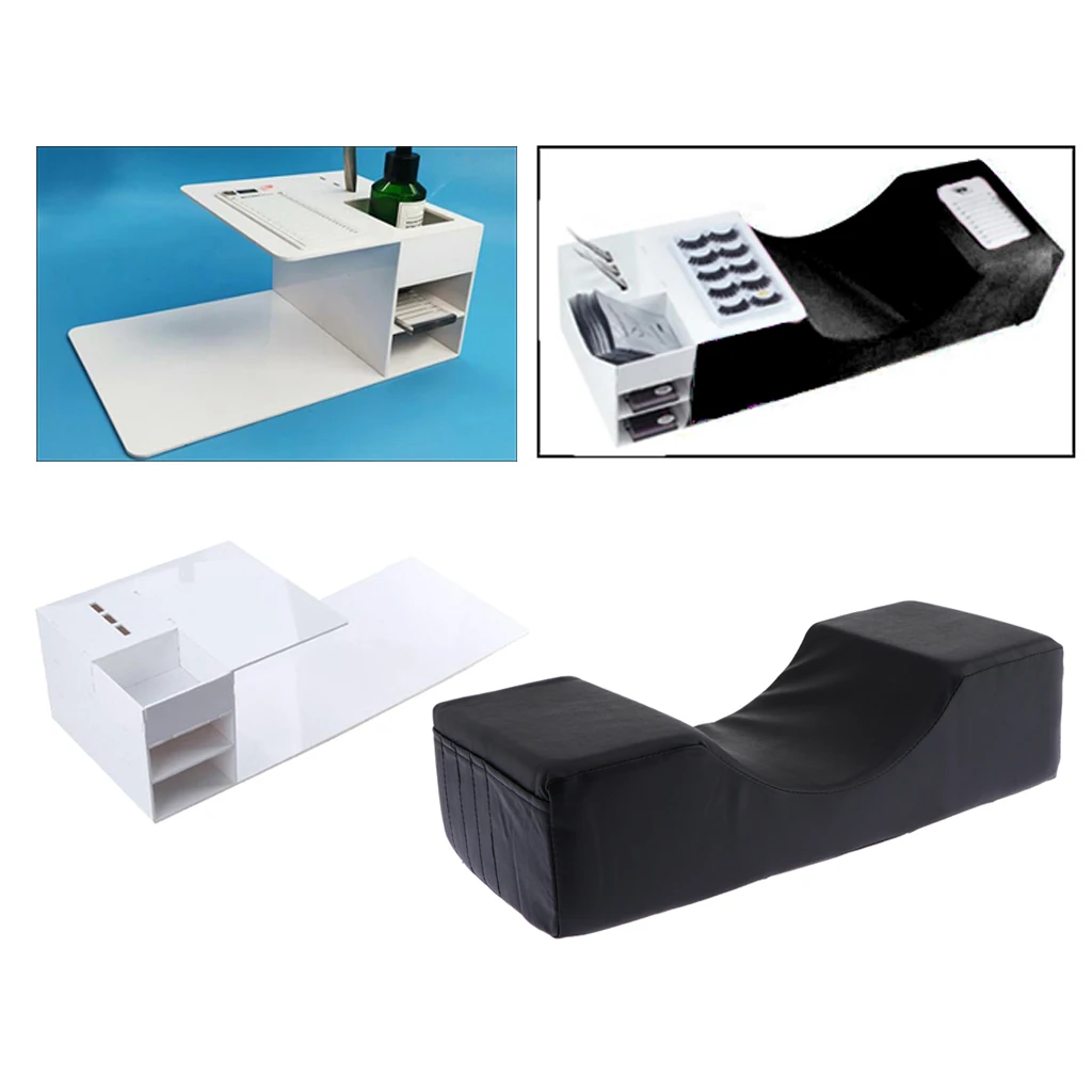 Professional Eyelash Make Up Extension Grafted Pillow w/Shelf for Salon Beauty