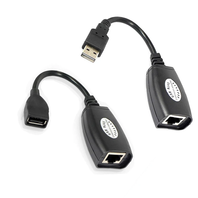 1 пара USB к RJ45 LAN Ethernet Удлинительный кабель адаптер 50 м расширитель расстояния