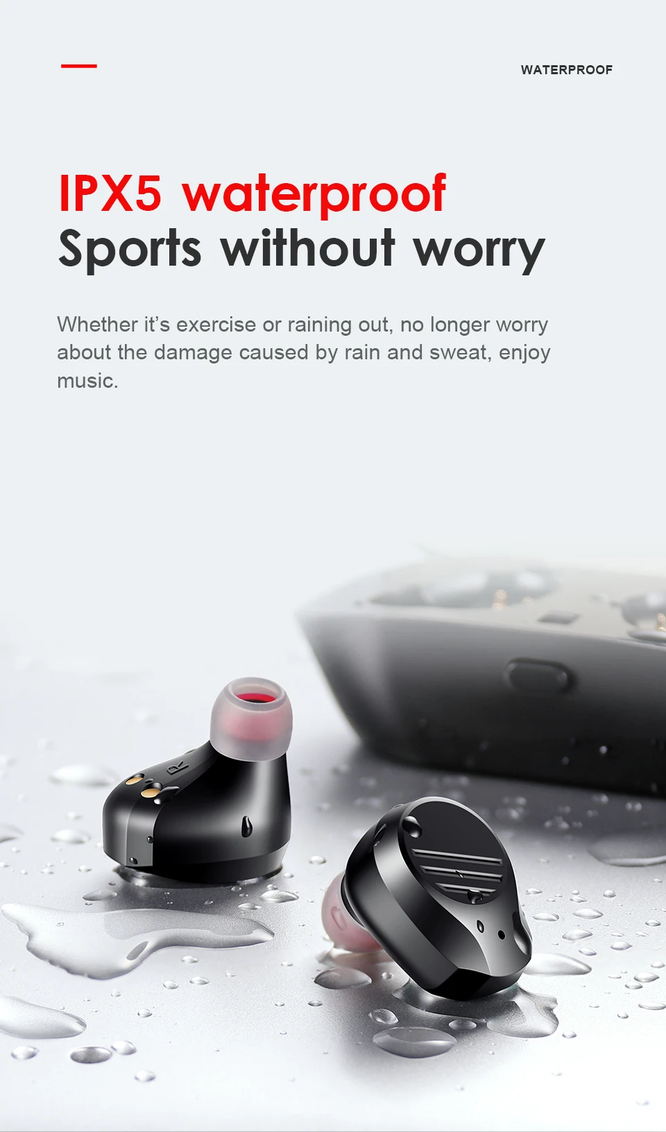 SANLEPUS Mini Bluetooth наушники Беспроводные спортивные наушники TWS 5,0 стерео гарнитура с микрофоном и зарядным устройством для телефонов и музыки