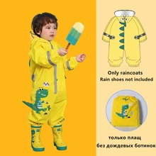 

Fashion Cartoon 3D Dinosaur Waterproof Kids Boys Jumpsuit Raincoat Hooded Girls One-Piece Cartoon Hooded Children Raincoat Suit