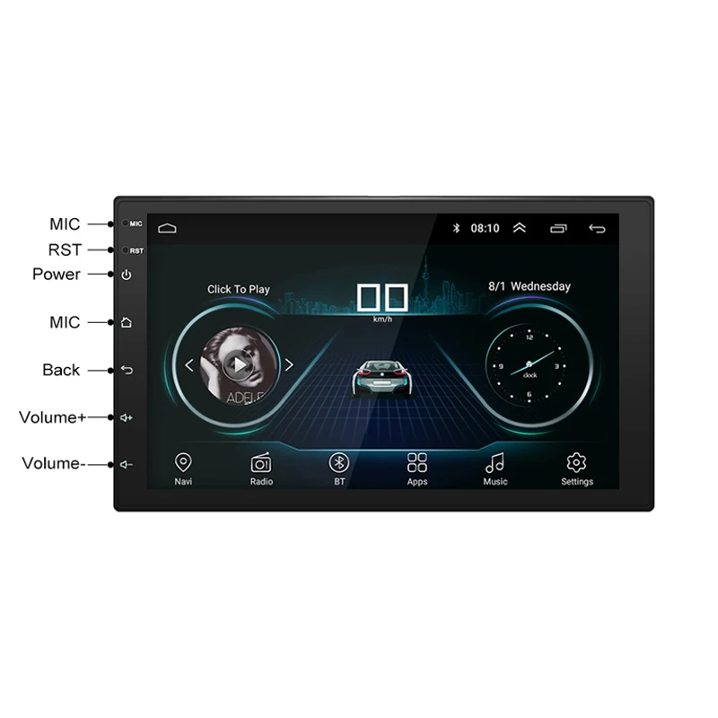 

Android 8.1 Universal 7''Car Radio Stereo GPS Navigation Bluetooth wifi 2din Car Radio Stereo Quad Core Multimedia Player Audio