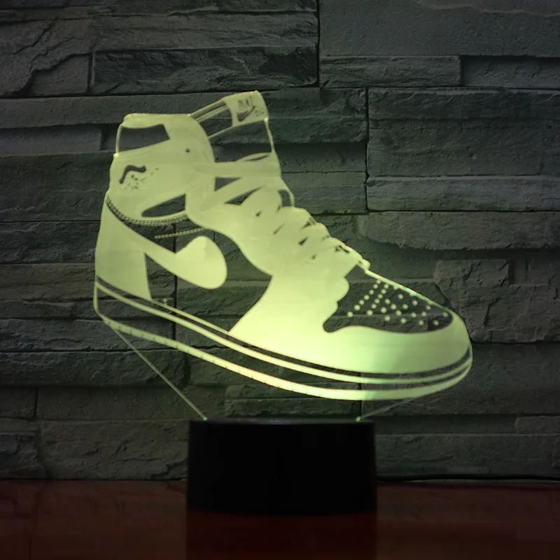 Тапки AJ 1 Jordan Air Force 1 детский Ночной светильник Led баскетбол Michale Jordan декор для спальни лампа подарок для мальчика настольная лампа 3D