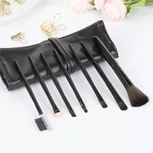 7Pcs Makeup Brushes Set Foundation Blending Powder Eyeshadow Contour Concealer Blush Cosmetic Beauty and Brush Bag 7pcs makeup brushes set with striped bag