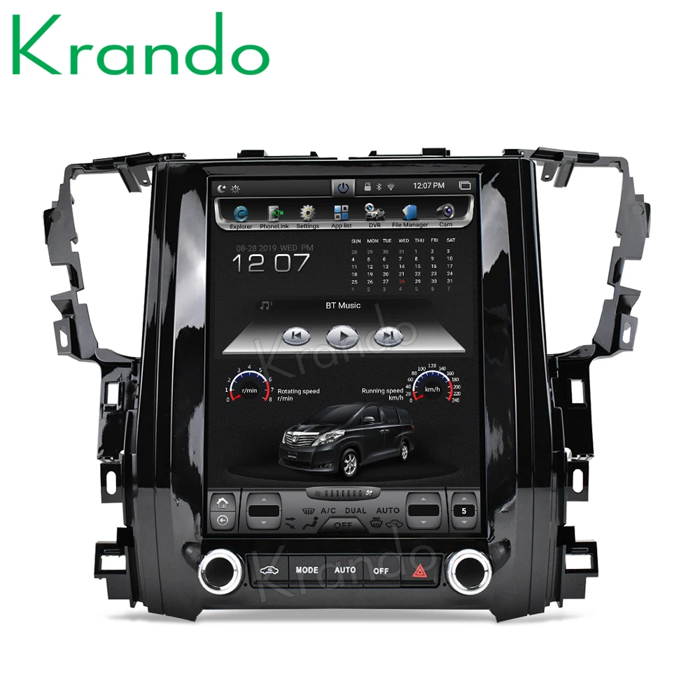 Flash Deal Krando Android 8.1 12.1" Tesla Vertical car multimedia player for Toyota Alphard navigation system 2