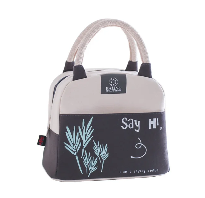 Japanese/Korean cartoons Bento bag canvas thickening insulation pack Aluminum film portable insulation bag
