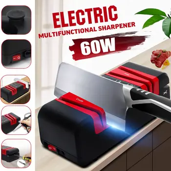 

60W Electric Multifunctional Fast Knife Sharpener Wheel Diamond Automatic For Slotted Screwdriver Sissors Kitchen Cutter House