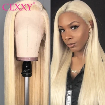 

CEXXY Transparent Lace Wigs 13x4 Blonde Lace Front Human Hair Wigs Pre Plucked With Baby Hair 613 Lace Front Wig 30 Inch Wig