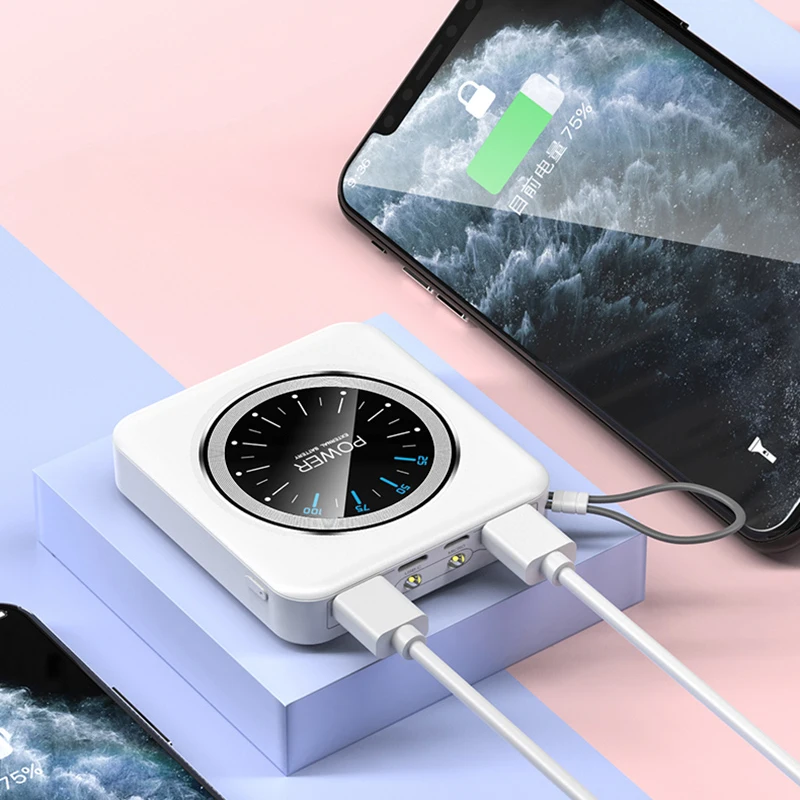 Внешний аккумулятор 10000 мА/ч для iPhone, Xiaomi Pover, зарядное устройство, два порта Usb, внешний аккумулятор, портативный аккумулятор