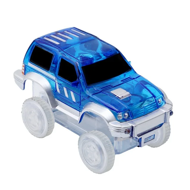 Горячая 5,2 см Diecasts Волшебная Электроника 3 светодиодный автомобиль игрушки мигающие огни светящиеся гоночные треки сумка орнамент для детей подарок на день рождения - Цвет: 3 LED Lights
