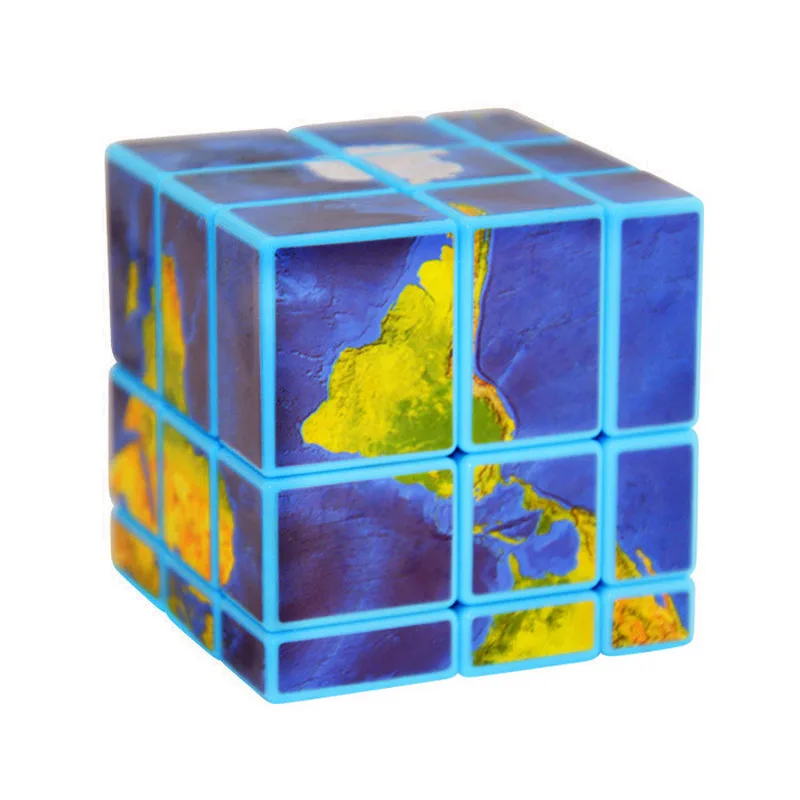 LeFun 3x3x3 специальный шаблон волшебный куб безопасный АБС-пластик быстрый ультра-Гладкий 3x3 скоростной Твист Головоломка Куб Детская игрушка подарок - Цвет: Earth