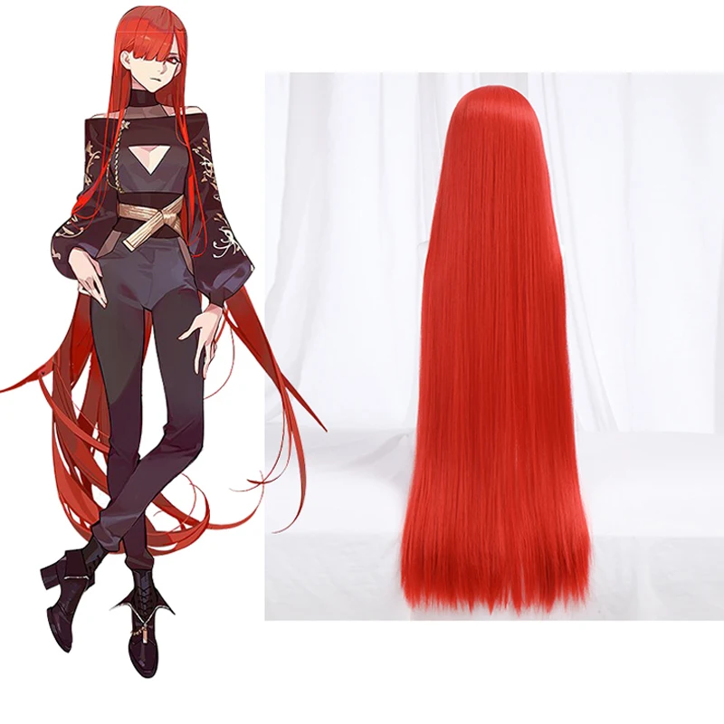 FGO MOON Nobunaga Ода красный парик Fate Grand Order NOBU Косплей 110 см длинные прямые синтетические волосы на Хэллоуин термостойкие