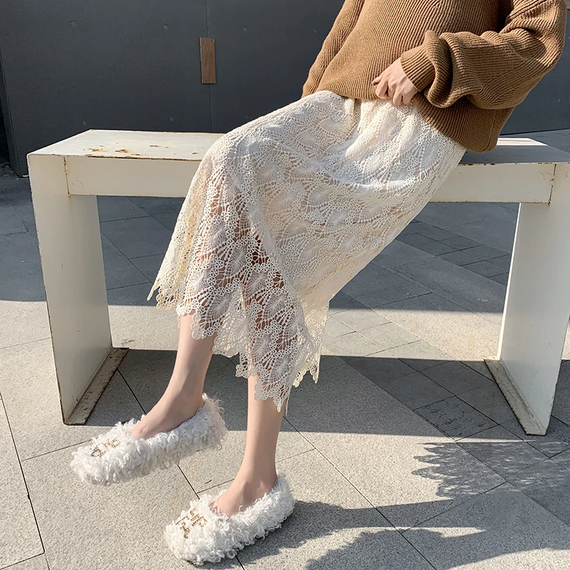 8524# Spring Autumn Chic Lace Maternity Skirts High Waist Adjustable Belly Clothes for Pregnant Women Korean Pregnancy
