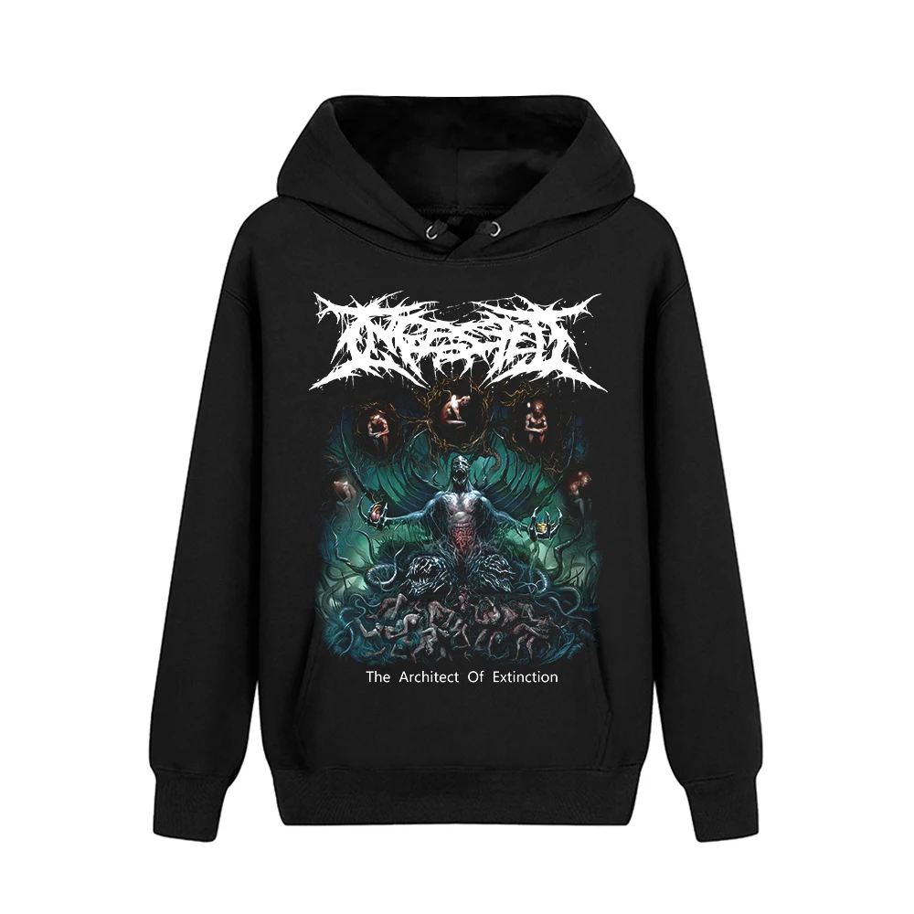 5 дизайнов pollover Толстовка Ingested Rock черные красивые мягкие теплые толстовки Панк тяжелый металл sudadera флис