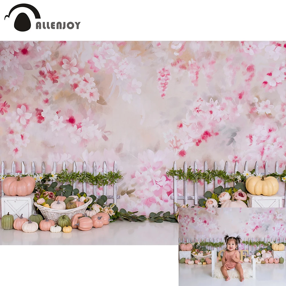 

Allenjoy розовые цветы весенний детский фото фон для фотографий пастельный боке пемкин фотобудка для фотосессии Дети День рождения обои