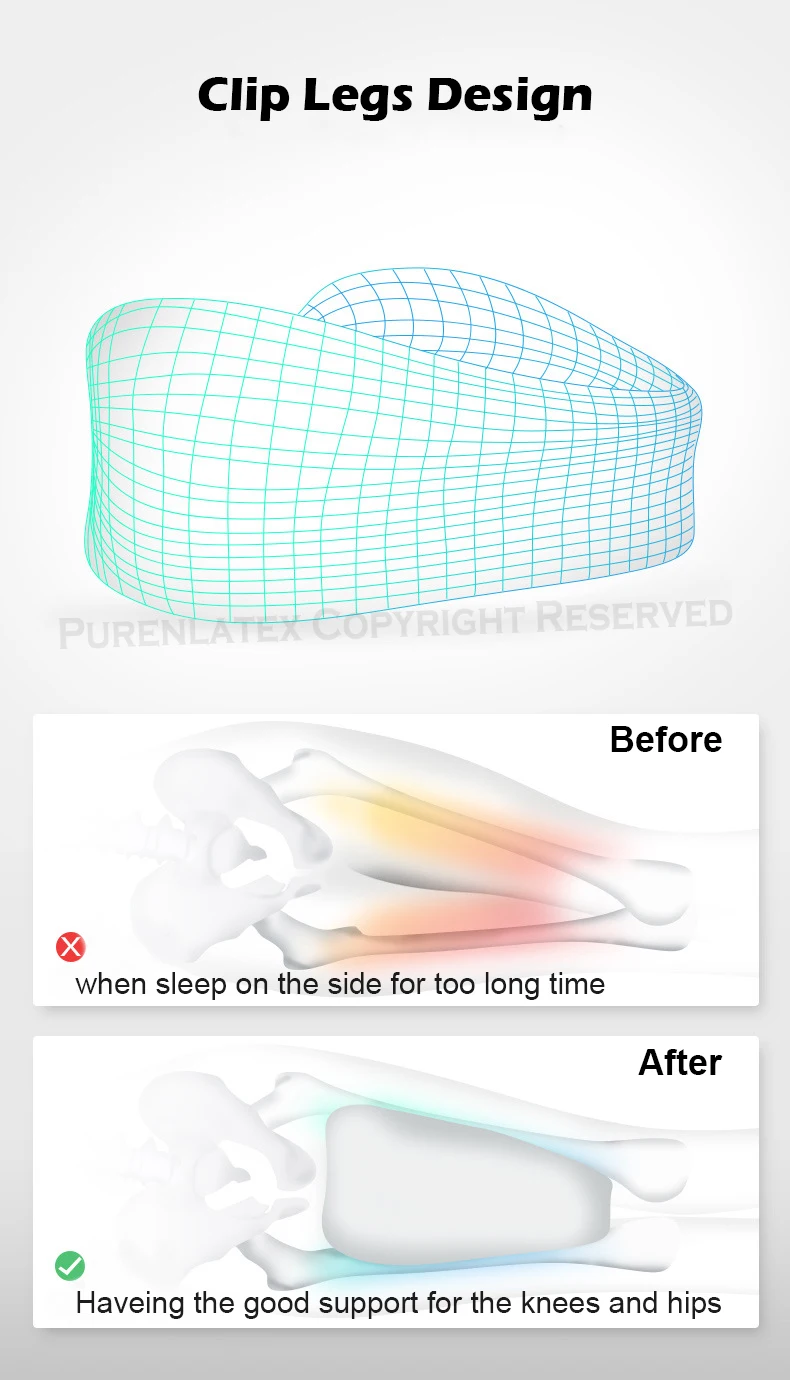 PurenLatex контурная Ортопедическая подушка для колена пена с эффектом памяти для радикулатуры рельеф нерва поддержка ног боли в суставах беременных женщин