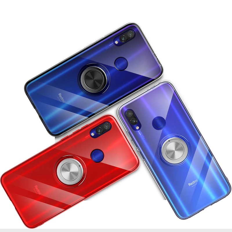 Для Xiaomi Redmi Note 7 Pro 7s чехол с магнитным кольцом-держателем для автомобиля Мягкая силиконовая задняя накладка из ТПУ чехол для Xiaomi Redmi Note 7 Pro