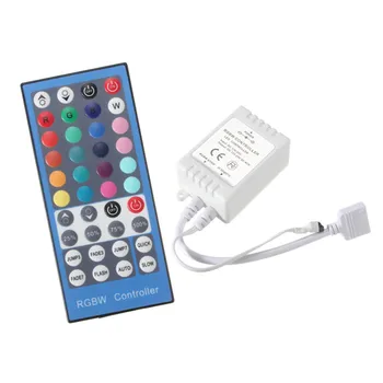 

CLAITE 40 Keys RGBW Controller IR Remote Dimmer Receiver DC12-24V For SMD 5050 3528 2835 3014 LED Strip RGB White Light