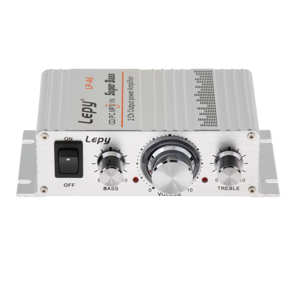 Lepy Hifi стерео мощность цифровой 2x15 Вт 2-канальный усилитель с 3,5 мм аудио вход для iPhone компьютер MP3 серебро