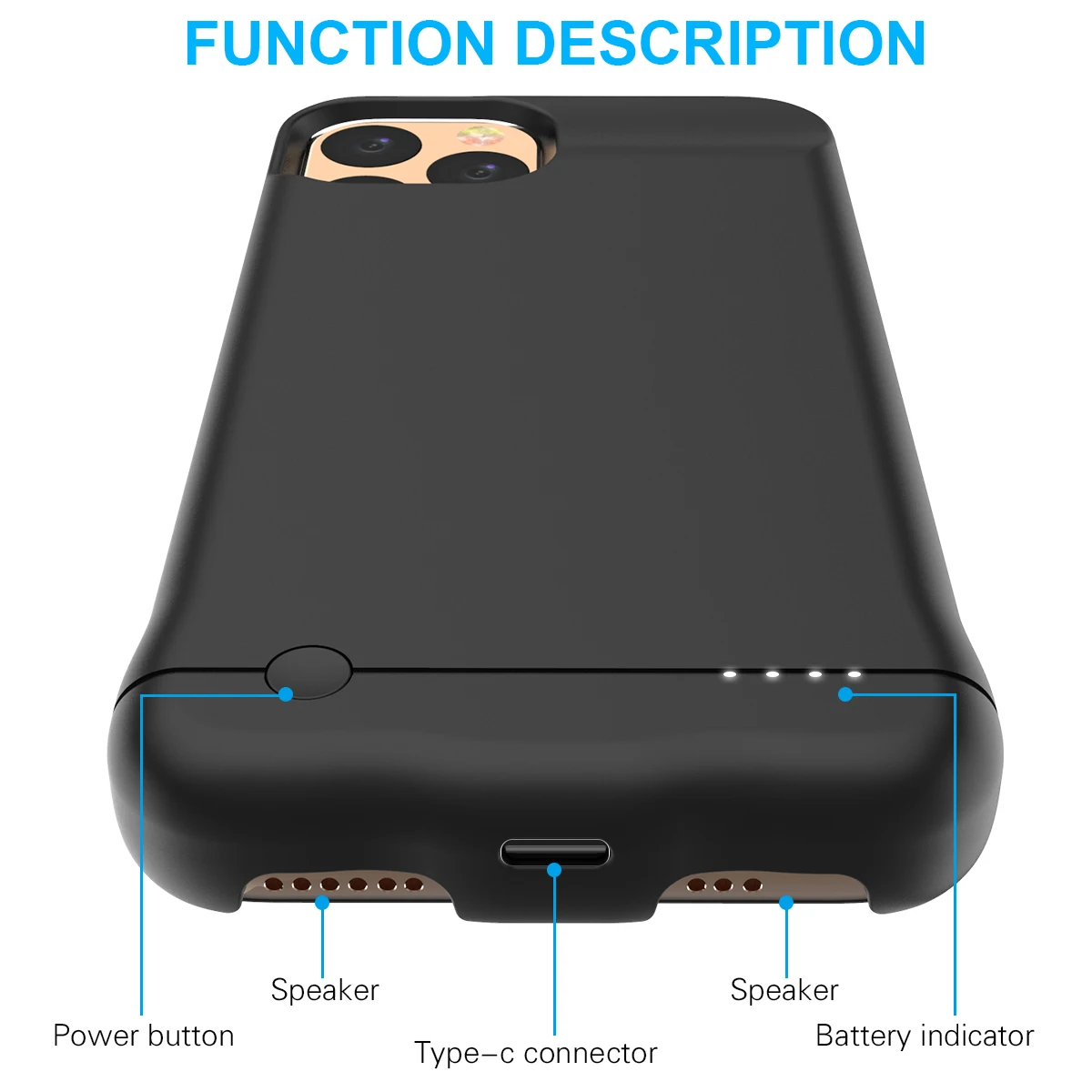 Для iphone 11 Pro Max 6,5 зарядное устройство чехол 6200 мАч Внешняя резервная Зарядка power Bank Защитная крышка для iphone 11pro Max