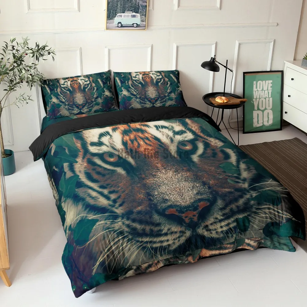 

Animal White Tiger Bedding Set Cute Comforter Duvet Covers And Pillowcases 200x200cm For Kids Baby Lover Bed Set