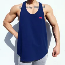 Мужской жилет для фитнеса в европейском и американском стиле, летний стильный тренировочный жилет в форме буквы I, мужской жилет без рукавов из чистого хлопка