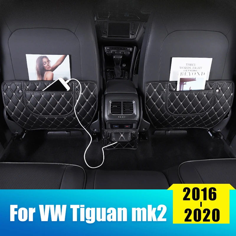 

Car Seat Back Protective Pad Cover Children Kick-Proof Mat For Volkswagen VW Tiguan 2 mk2 2016 2017 2018 2019 2020 Accessories