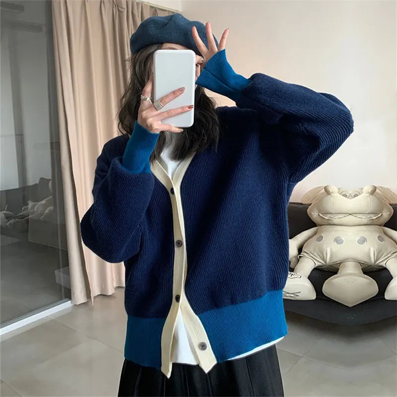 

Кардиган женский однобортный, мягкий, с длинным рукавом и V-образным вырезом, 2021