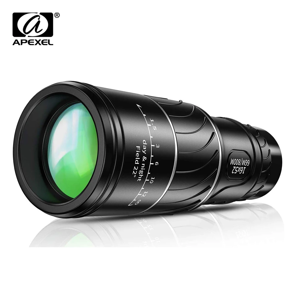 APEXEL HD 16X52 Dual Focus monocular 10x telescope lens 66/800m for Outdoor bird watching Camping Travel Sportshiking | Инструменты