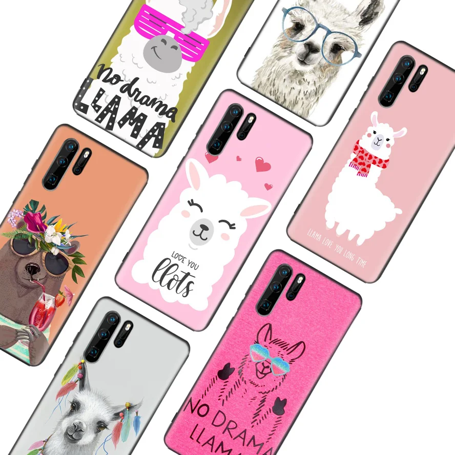 Lama Llama Alpacas черный чехол для телефона huawei mate 30 20 10 P30 P20 P10 Pro Lite P Smart Z роскошный Coque Shell