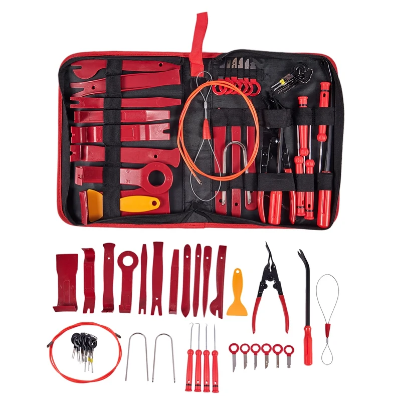 

Hot Portable 40Pcs Car Trims Removal Tools for Door Window Radio Disassembly Removal Tool Kits Car Basic Accessories