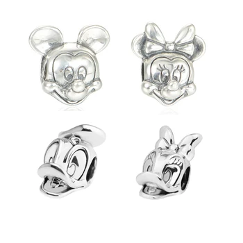 

Fashion Cartoon Mouse & Duck Vintage Beads for Silver 925 Original Charms Bracelets DIY Animal Charm Beads for Jewelry Making