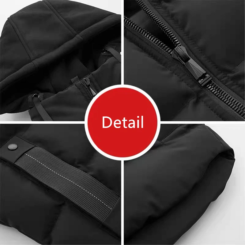 Crocodile brand Men Winter Hooded Sleeveless Jackets Stylish Plus Size Windproof Warm Waistcoat