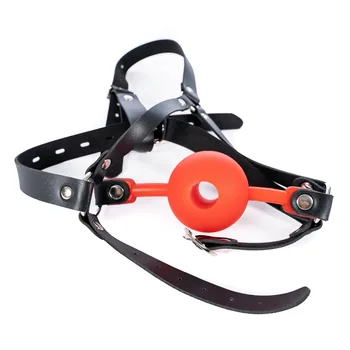 Fetish Slave Role Play Hood and Silicone Mouth Gag with Hole for Bdsm Bondage Low Temperature Candle Flirting Adults Sex Games 4