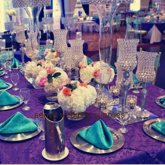 Tall Crystal Wedding Candelabra candle holder Table Centerpiece Wedding Props senyu0803