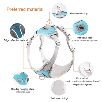 

Reflective Dog Harness For Small Medium Dogs Oxford Cloth Mesh Cat Harness Outdoor Vest Leash For Cats Dog Leash Dog Supplies