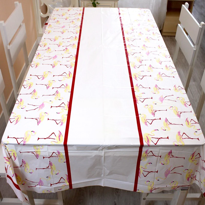 

1PCS Decoration Tablecloth Girls Kids Favors Flamingo Design Baby Shower Table Cover Happy Events Party Maps 108*180 CM